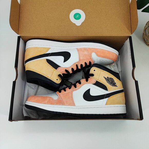 Nike Men\'s Air Jordan 1 Mid Flight Club Magic Ember Sundial Shoes Size 12 main image 11